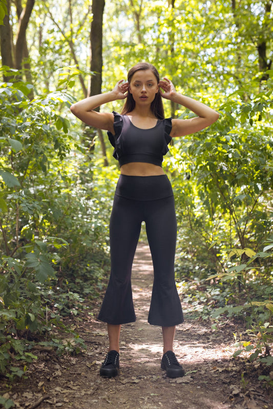 Gray Viola active wear crop top