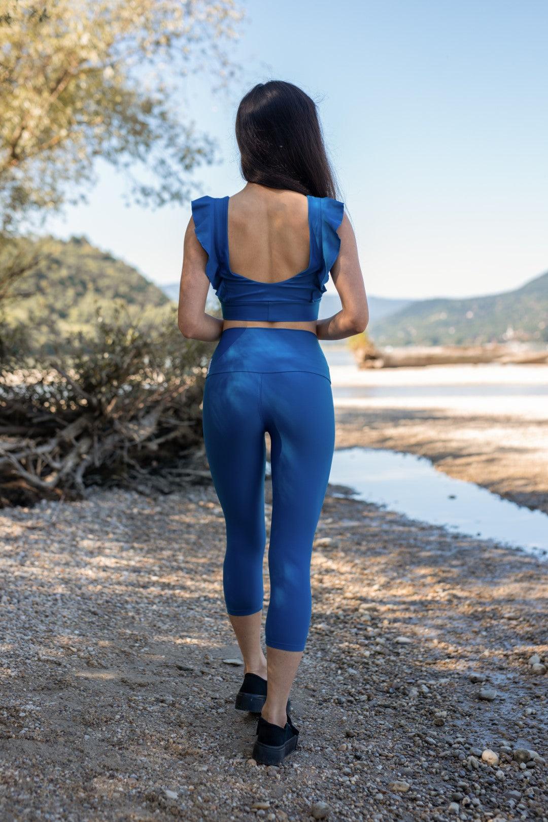 Blue Bori capri workout pants