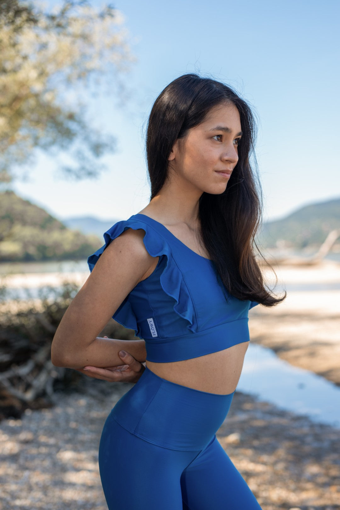 Blue Viola gym crop top