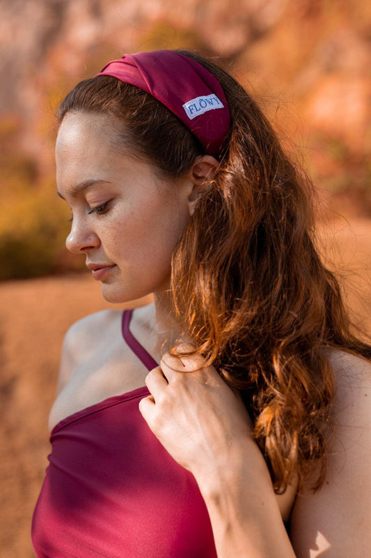 Burgundy Christie gym headband