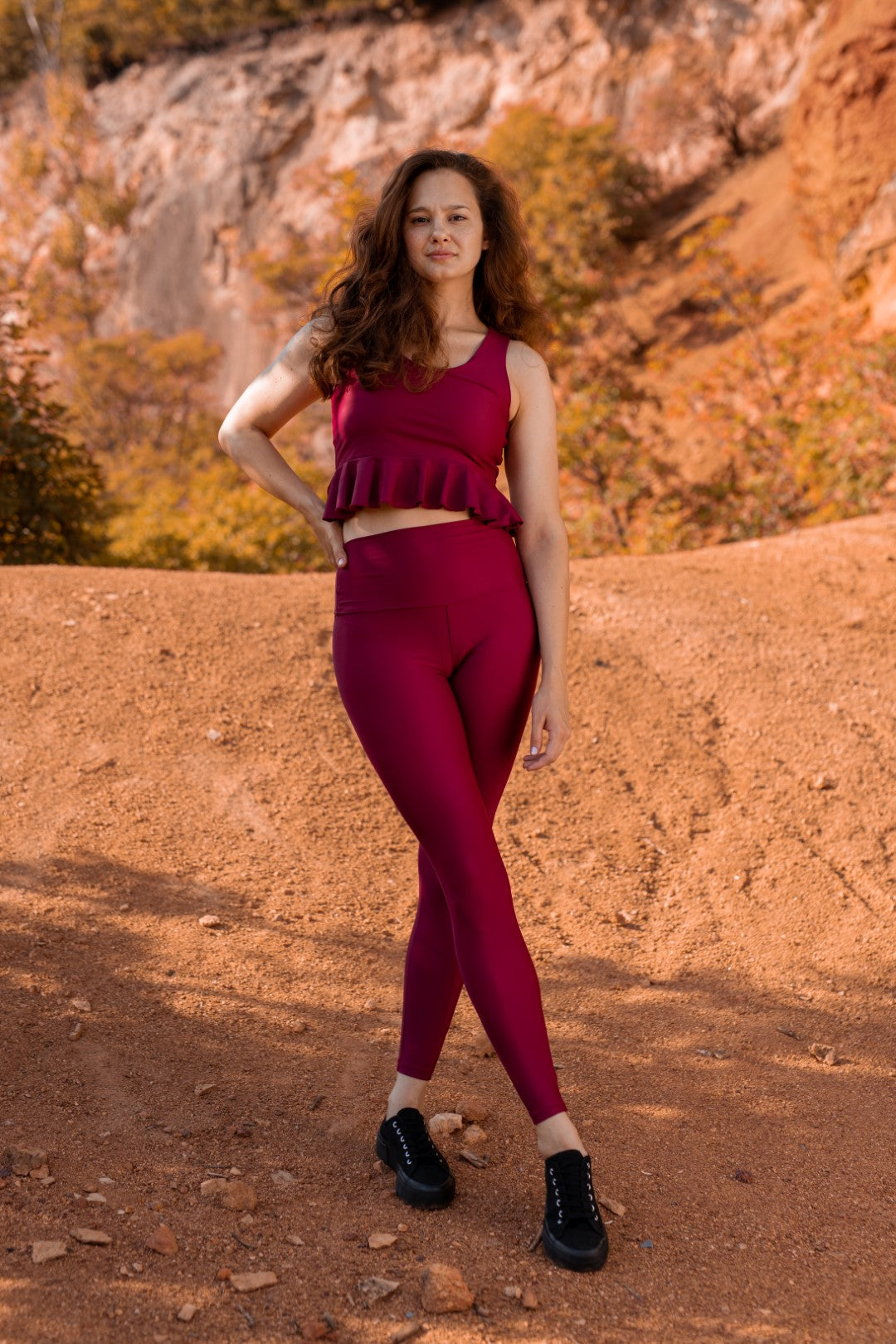 Burgundy Cornelia Hiking Top