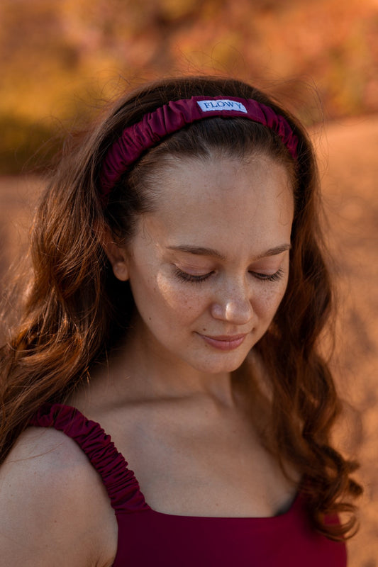 Burgundy Esther gym headband