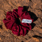 Burgundy Giselle Scrunchie laid out flat