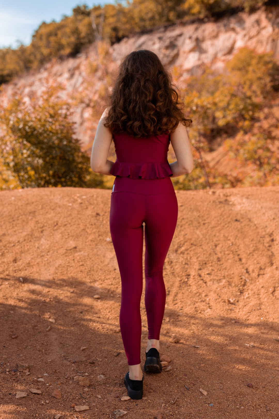 Burgundy Mercedes sustainable leggings