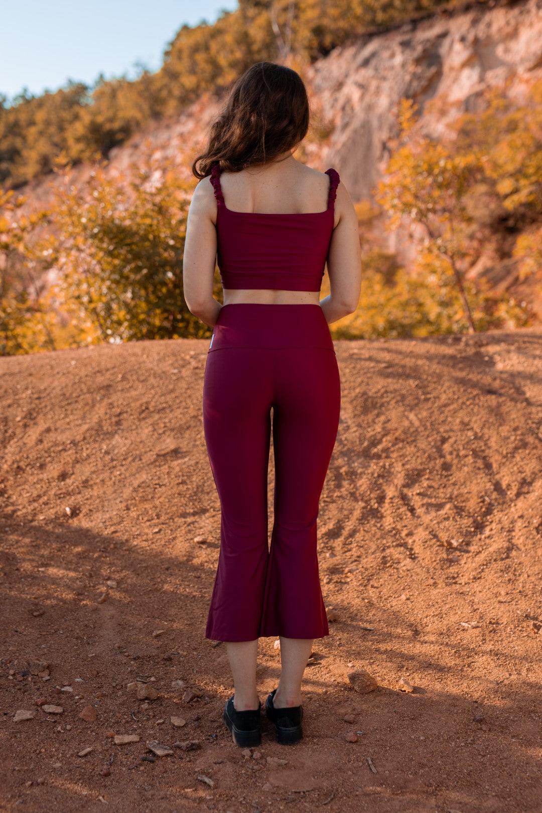 Burgundy Rosa crop top for gym wear