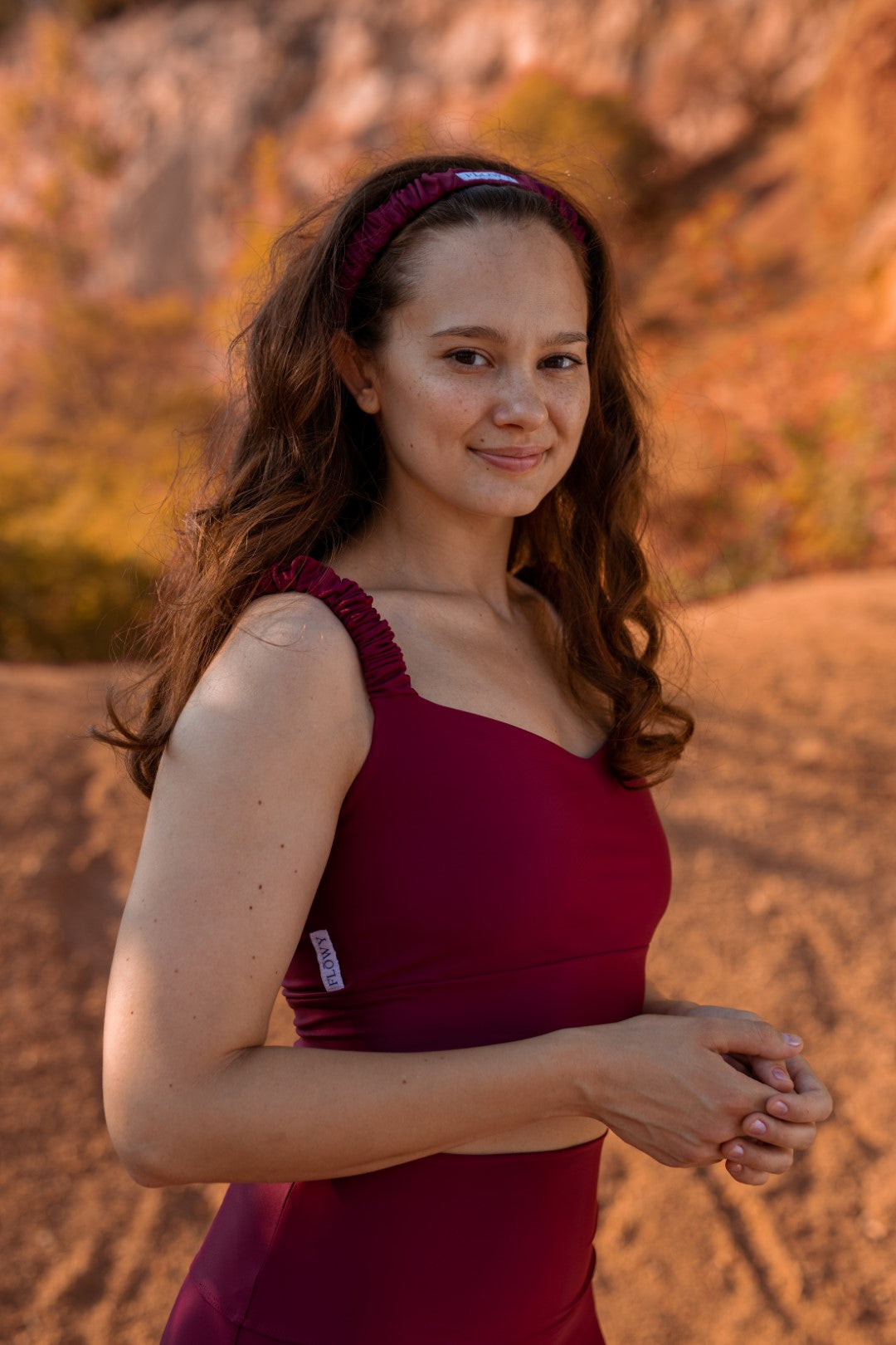 Burgundy Rosa hiking tops