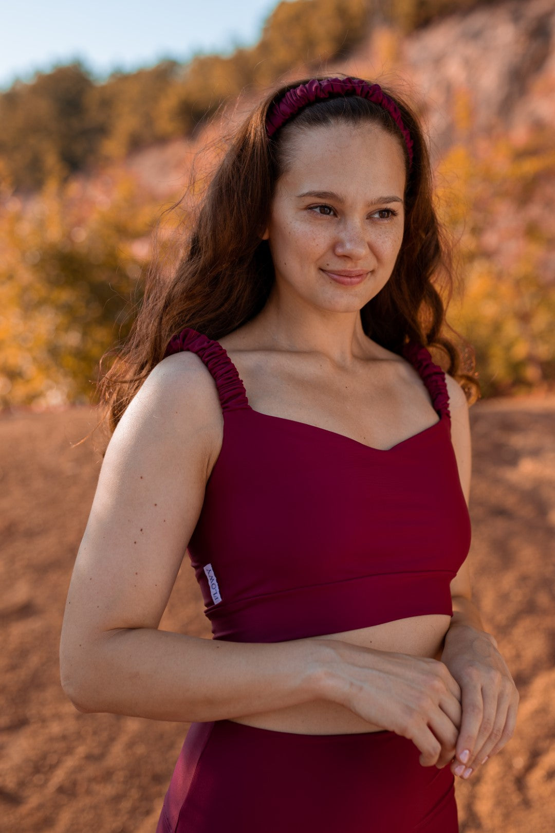 Burgundy Rosa sustainable crop tops