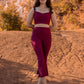 Burgundy Theresa Flared Activewear Pants