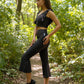Gray Theresa Flare Capri Workout Pants