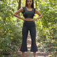 Gray Theresa Flared Activewear Pants