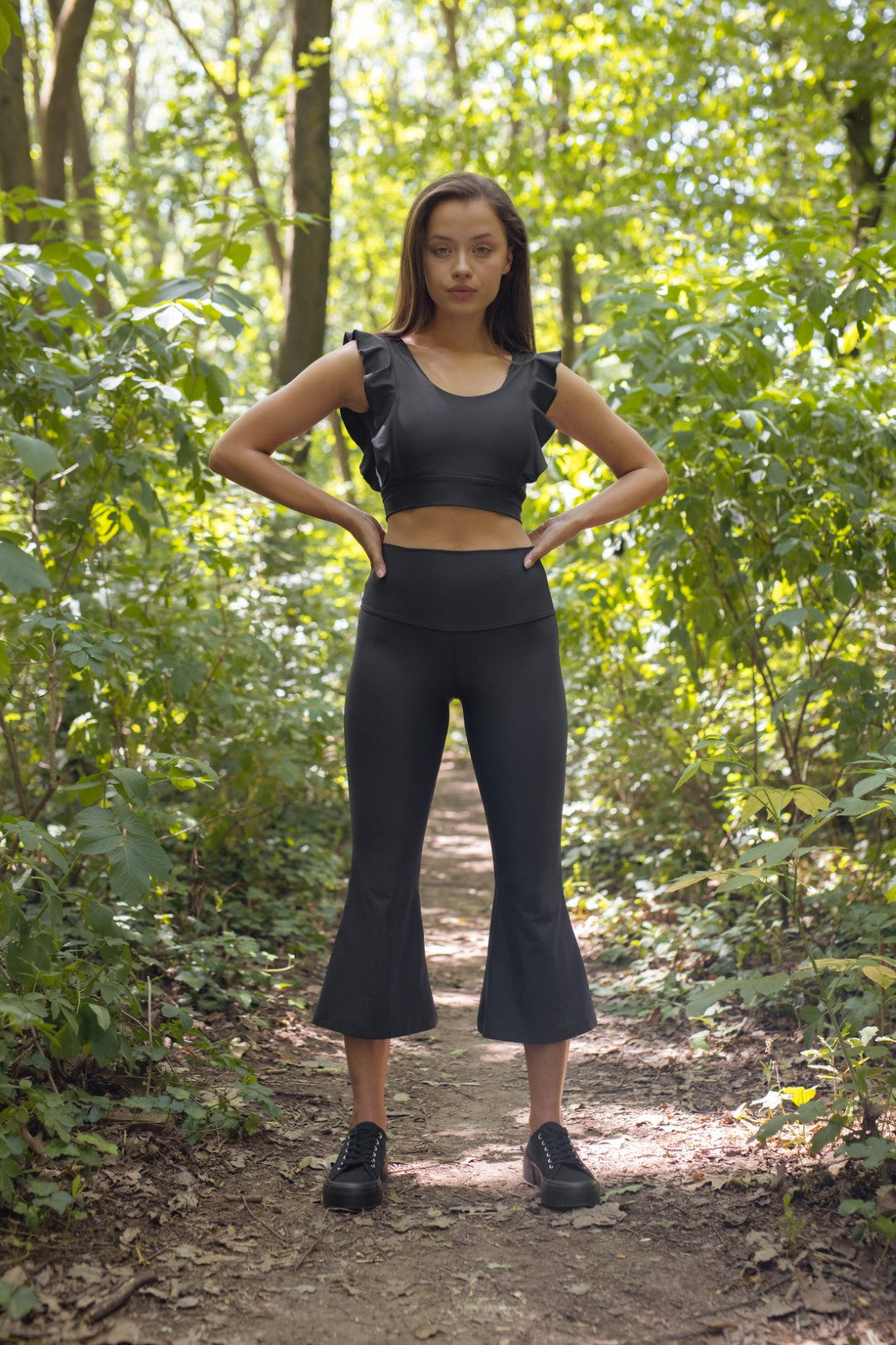 Gray Theresa Flared Activewear Pants