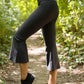 Gray Theresa Flare Capri Workout Pants