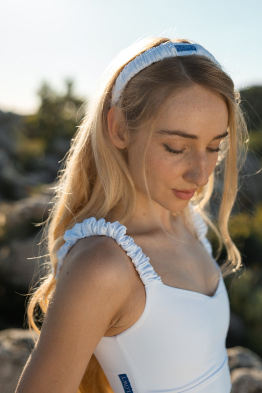 White Esther workout headband