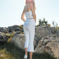 White Theresa Activewear Flare Pants
